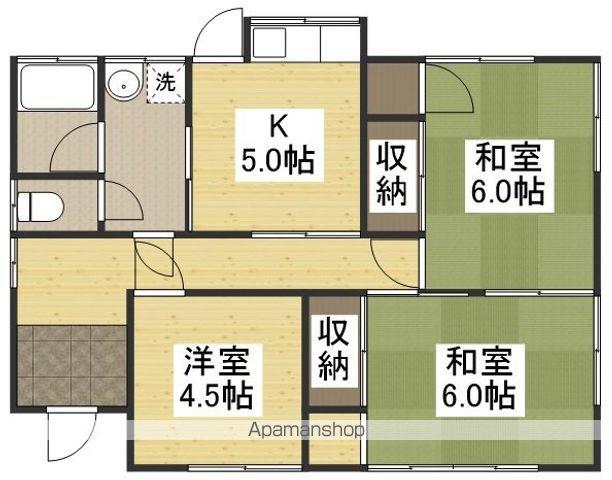 岡山電軌東山本線 門田屋敷駅 徒歩33分 1階建 築57年(3K)の間取り写真