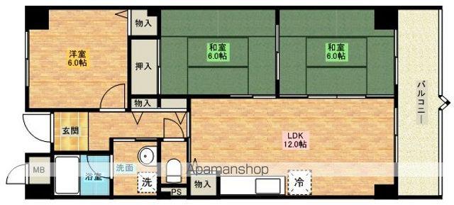 ISE伊勢羽衣7401(3LDK/4階)の間取り写真