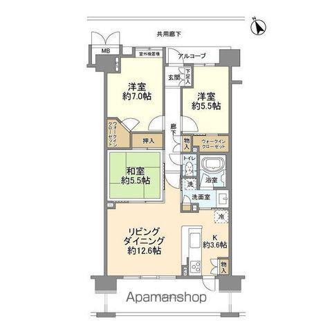 サンクレイドルおゆみ野ステーションウィズ(3LDK/14階)の間取り写真