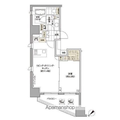 パークハビオ渋谷(1LDK/3階)の間取り写真