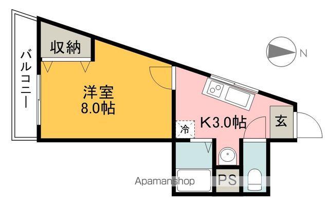 コーポ葉山(1K/4階)の間取り写真