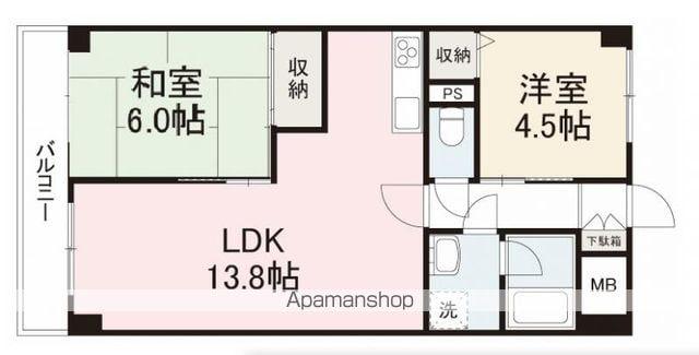 オレンジコート高松(2LDK/8階)の間取り写真