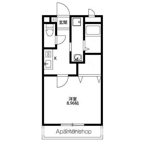 アンプルールリーブルSENⅠ(1K/1階)の間取り写真