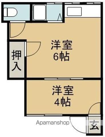 アップルハウス(1DK/1階)の間取り写真