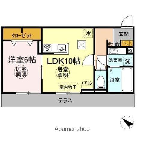 ティアラII(1LDK/1階)の間取り写真