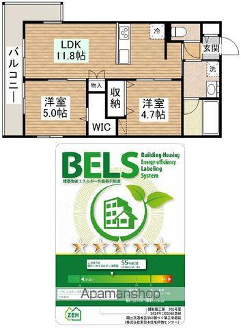 メゾンブリアン川越(2LDK/3階)の間取り写真