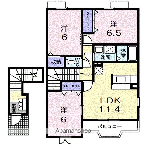 LITTLE FOREST Ⅱ(3LDK/2階)の間取り写真