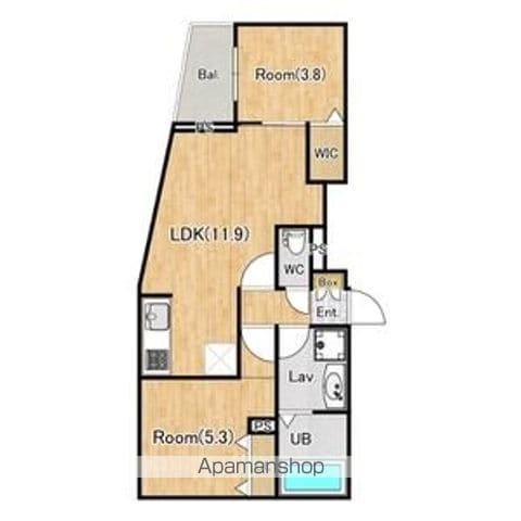 ジーグランデ西大井(2LDK/4階)の間取り写真