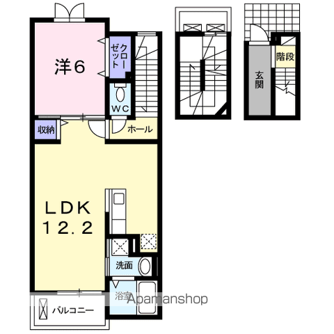アメニティ下石田Ⅱ(1LDK/3階)の間取り写真