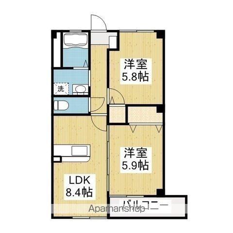 フォブール三笠Ⅲ(2LDK/1階)の間取り写真