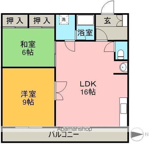 ハイツフジタ(2LDK/2階)の間取り写真