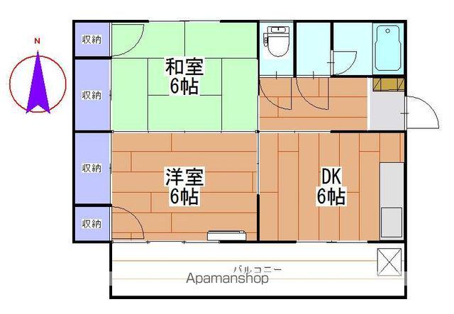中央本線 塩崎駅 徒歩6分 1階建 築45年(2DK)の間取り写真