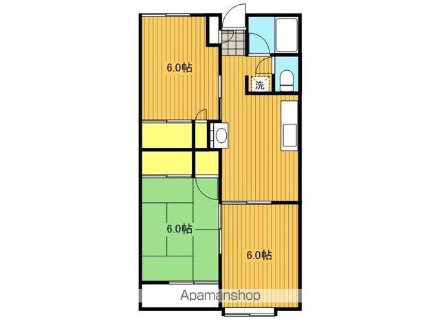 第2イトーキハイツ6号棟(3DK/2階)の間取り写真