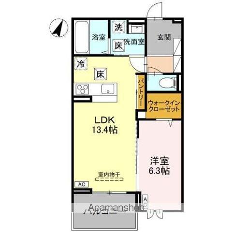 センカIII(1LDK/1階)の間取り写真