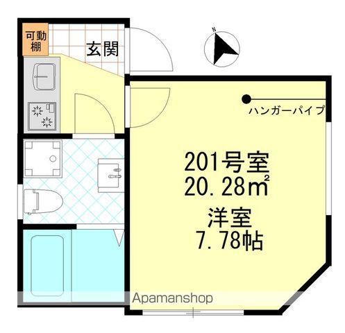 ノーブル四ツ木(1K/2階)の間取り写真
