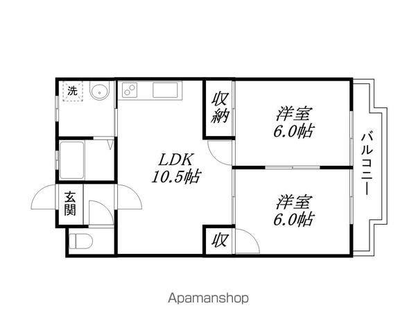 ホワイトレーク(2LDK/1階)の間取り写真