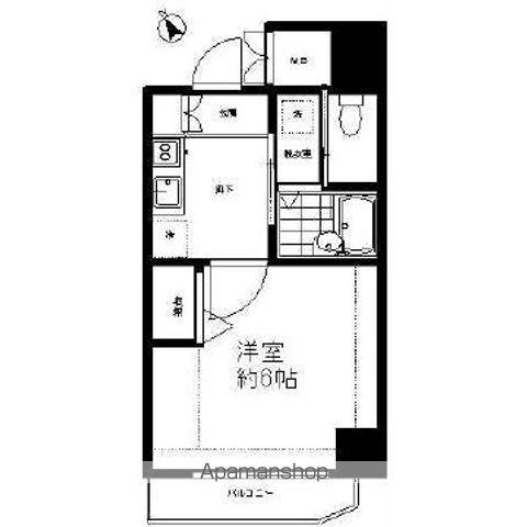 ロアール北新宿(1K/3階)の間取り写真