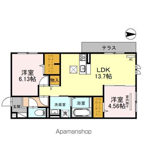 SINFARIA YUZATO C棟(2LDK/1階)の間取り写真