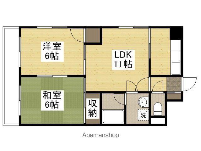東雲奥野ビル(2LDK/5階)の間取り写真