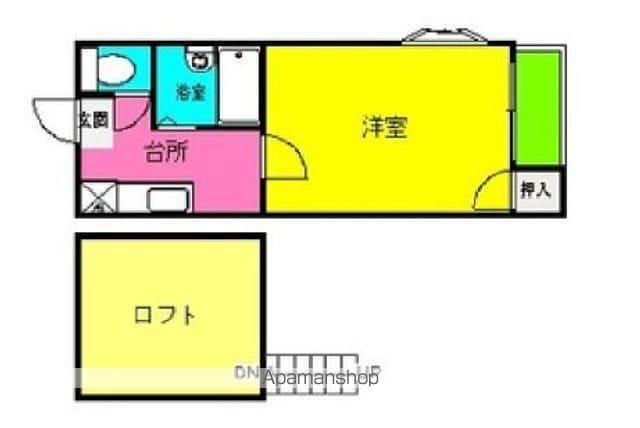 オークハウス(1K/2階)の間取り写真