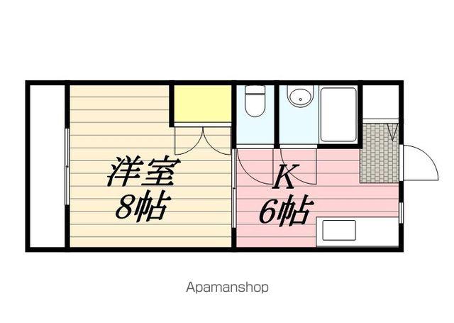 クレイドル(1DK/2階)の間取り写真