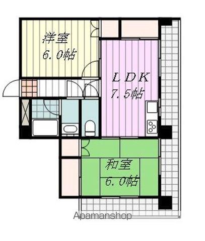 むつみビル(2DK/4階)の間取り写真