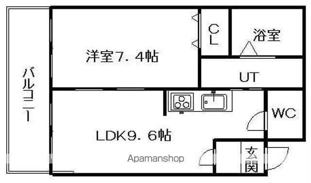 ラフィーコート(1LDK/4階)の間取り写真
