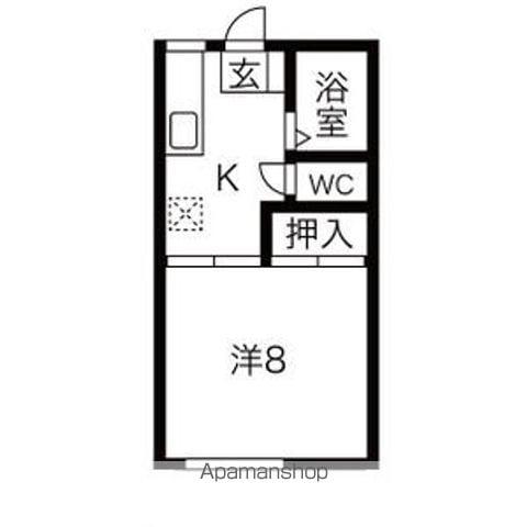 シャン・ヴィラージュ(1K/1階)の間取り写真