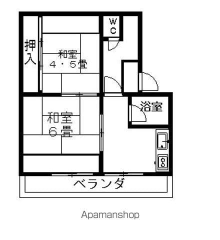 コーポ吉田(2K/1階)の間取り写真