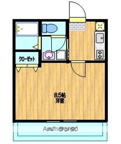 アンボワーズ(1K/2階)の間取り写真