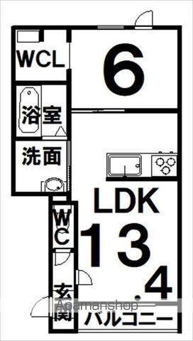 イースト GARDENⅨ(1LDK/1階)の間取り写真