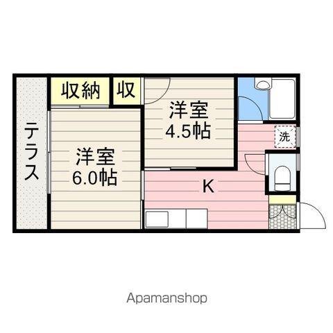 沖ノ根ニューハイツ(2K/1階)の間取り写真