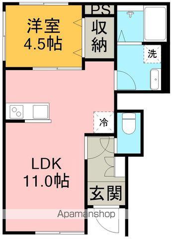 リーブルファイン江松Ⅱ(1LDK/1階)の間取り写真