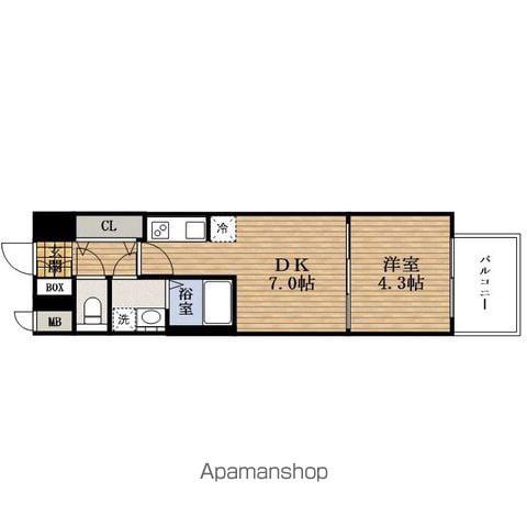 レオンコンフォート九条GALLERIA(1DK/11階)の間取り写真