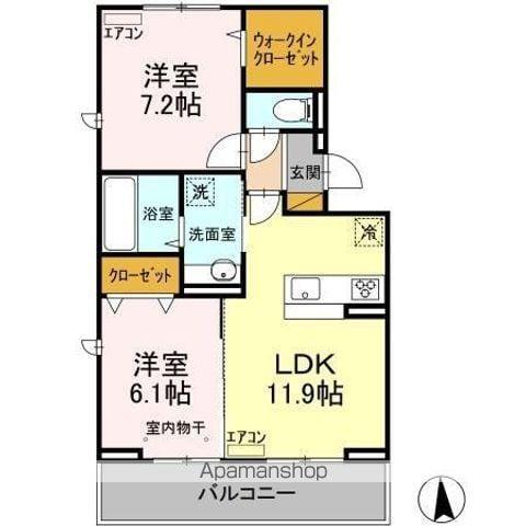 ルピナス(2LDK/3階)の間取り写真