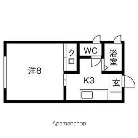 プリムローズ(1K/1階)の間取り写真