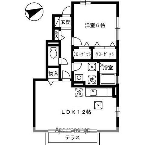 ラ・クレール(1LDK/1階)の間取り写真