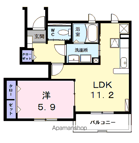 トロワ ブリランⅠ(1LDK/1階)の間取り写真