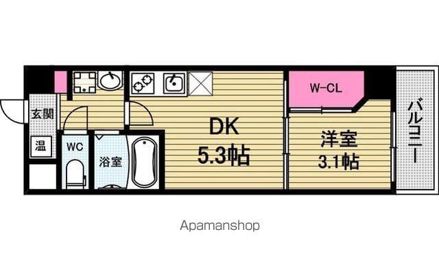 SERENITE-04(1DK/10階)の間取り写真