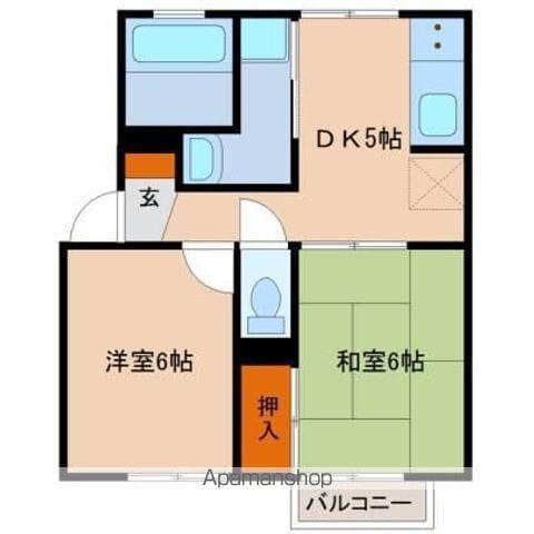 ロックヒルズⅡ(2K/1階)の間取り写真