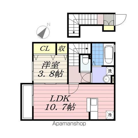 ブルーメ(1LDK/2階)の間取り写真