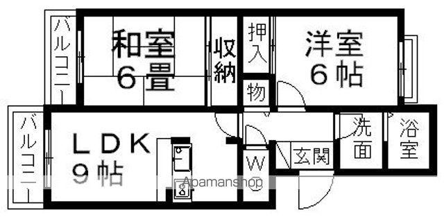 リバーサイド東石井(2DK/2階)の間取り写真