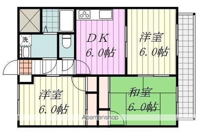 ブルースカイ山西(3DK/3階)の間取り写真