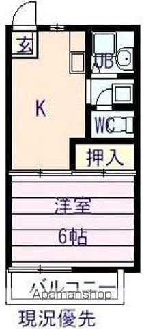 ファミールすみれ(1K/2階)の間取り写真