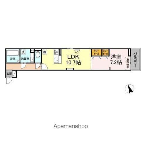 ル リオン浅間町(1LDK/2階)の間取り写真