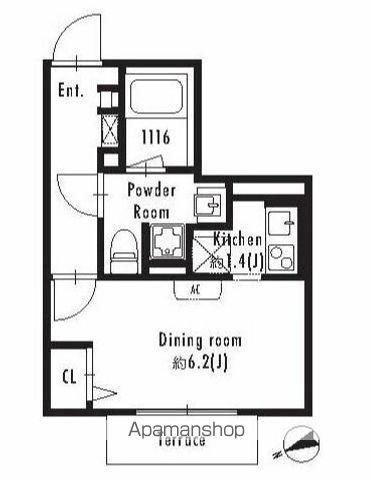 GRANPASEO西新宿(ワンルーム/1階)の間取り写真