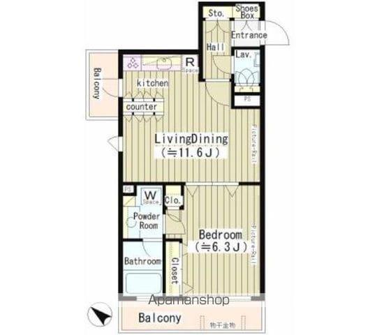 ヨークレジデンス(1LDK/1階)の間取り写真