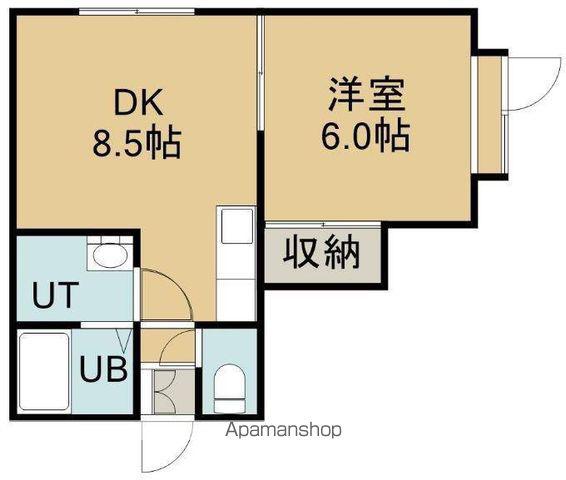 グランベリー川原(1DK/2階)の間取り写真