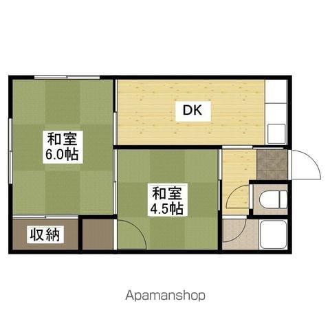 尾長東アパート(2DK/1階)の間取り写真