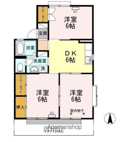 セジュールひだ(3DK/1階)の間取り写真